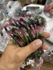 Multi Tourmaline Smooth Square Beads Genuine Tourmaline Gemstone Strand for Jewelry Making, Multi Tourmaline Beads, Gemstone - Product Image 5