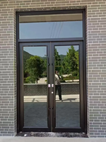 Porte d'entrée double moderne en alliage d'aluminium étanche style KFC pour usage intérieur/extérieur Appartements Écoles Boutiques Supermarchés