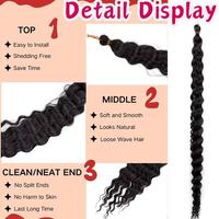 Extensions de cheveux synthétiques bouclés profonds de 22 pouces pour tresses au crochet, style Deep Twist Deep Wave
