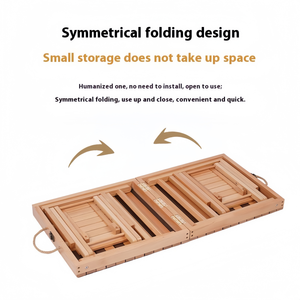 Conjunto de <span class=keywords><strong>Mesa</strong></span> y Sillas Plegables de Madera de Haya para Jardín, Resistentes al Agua y Portátiles - Product Image 3