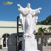 YOUFINE Statue de Jésus-Christ en marbre sculpté naturellement, pour l'extérieur, religieuse, catholique