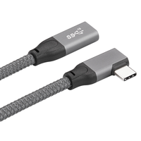Câble d'extension USB 3.1 ULT-unite 0,3 m 0,5 m 1 m USB 20V 5A 100W de charge 10 Gbps Type C mâle vers femelle à 90 degrés