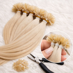 Extensions de cheveux à pointe en U avec différentes textures, extensions de cheveux naturels de la meilleure qualité, collection en vrac à prix avantageux, pointe en U - Product Image 2