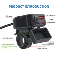 Chargeur USB Moto QCPD Avec Interrupteur, Chargeur Rapide Étanche Pour Guidon Automobile