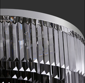 D23.6in thép không gỉ khói xám pha lê ánh sáng Trần biệt thự sang trọng thông tư thấp Trần đèn phòng ngủ khách hiện đại dẫn ánh sáng - Product Image 3