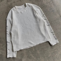 T-shirt thermique en coton gaufré de haute qualité pour hommes – Fabricant de t-shirts décontractés à manches longues et coupe courte, personnalisables et épais