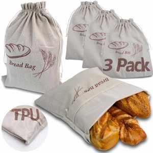 Bolsa de Pan de Lino Ecológica Premium con Cordón, Reutilizable para Guardar Pan Casero, Ideal para Regalo - Product Image 1
