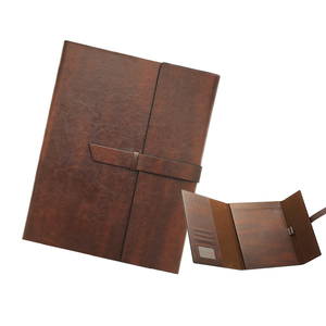 Hot Selling Luxury PU Leather Stand-Up <strong>A4</strong> Conference <strong>Portfolio</strong> with Magnets Business Gift for Filing Products - Product Image 3