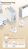 LDNIO A4403C-1 Pengisi Daya Portabel Ringkas 20W Dual USB-C + Dual USB-A Port Pengisi Daya Ponsel Pengisi Daya Perjalanan Dengan Kabel Pengisi Daya 1M
