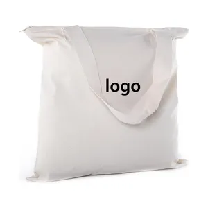 Tas Tote polos putih daur ulang tahun, tas belanja kerajinan murah dengan ritsleting kanvas katun dengan tas dalam