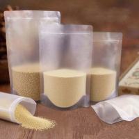 Sac Autoportant en Plastique de Qualité Alimentaire Givré, Transparent et Anti-Humidité pour Emballage de Petites Collations et de Tisanes en Gros