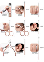 Ensemble de manucure beauté rose de haute qualité HMU outils en acier inoxydable 18 pièces 26 pièces ensemble de coupe-ongles manucure et pédicure professionnel