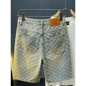 <span class=keywords><strong>Short</strong></span> <span class=keywords><strong>en</strong></span> Denim Délavé de Designer 2025, Style Droit Mignon, Mode d'Été, Déchiré Décontracté, pour Homme - Product Image 4
