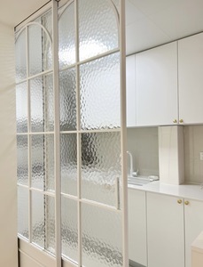 Porte coulissante en aluminium avec verre, style français, décoration intérieure blanche, porte de séparation pour cuisine, salle à manger, chambre - Product Image 5