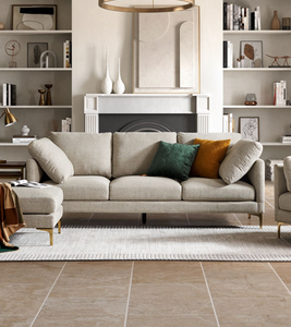 Canapé d'angle de luxe en teck massif contemporain avec sièges rembourrés pour salon - Product Image 4