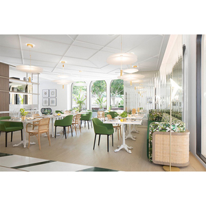 Juego de Mesas y Sillas de Alta Gama para Restaurante, Cafetería, Color Verde, <span class=keywords><strong>Muebles</strong></span> de Comedor RF-165 - Product Image 2