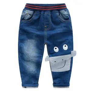 กางเกงยีนส์สุดขี้ขลาดสำหรับเด็กผู้ชายน่ารักเสื้อผ้าสำหรับเด็ก