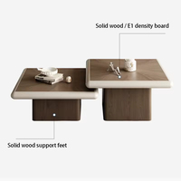 Ensemble de tables basses carrées design modernes, table basse carrée en bois moderne, ensemble de tables basses minimalistes de haute qualité pour salon