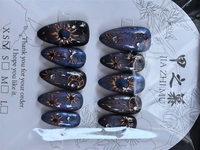 JIAZHIMU – Nouveauté : Faux ongles à presser faits main, motif fleur 3D, style français, amande fraîche, pour doigts – Vente flash