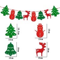 3er Pack Weihnachts baum Schneemann Glocke Elch Form Filz Frohe Weihnachten Banner für Weihnachts feier Dekoration