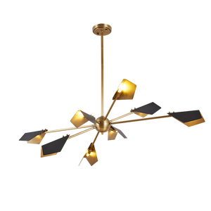 Lustre rétro en cuivre à 6/8/12 ampoules, luminaire suspendu vintage, lampe en fer doré, ampoule industrielle, lampes de cuisine et de loft - Product Image 5