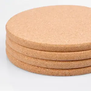 Fashionable Solid Color Recyclable Round Pad Kitchen Cork Pot Holder
