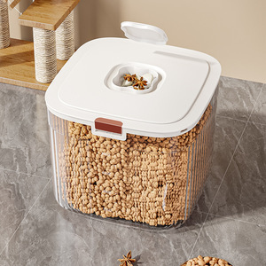 Pet Food Storage <b>Bin</b> 10 Jin Transparent Moisture Proof With Lid For Dog Cat Feeding - Product Image 4