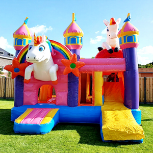 Castillo inflable comercial para niños, castillo inflable de unicornio para niños pequeños con tobogán. - Product Image 1