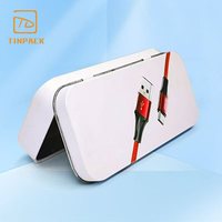 Boîte en métal rectangulaire personnalisée portable pour le rangement des câbles USB et les voyages