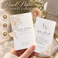 Cartes de visite élégantes en papier nacré argenté, impression personnalisée pour les planificateurs de mariages, les entreprises d'organisation d'événements, les cartes de marque de luxe PlusX