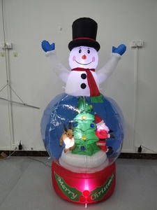 Décoration de jardin gonflable de Noël, boule scintillante de 7 pieds, bonhomme de neige, globe gonflable avec lumière LED - Product Image 5