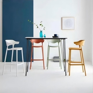 Sedie da Giardino Impilabili Moderne in PP per Ristorante Café Bar Sgabello da Bar in <span class=keywords><strong>Plastica</strong></span> con Braccioli Polipropilene Colorato da Esterno - Product Image 4