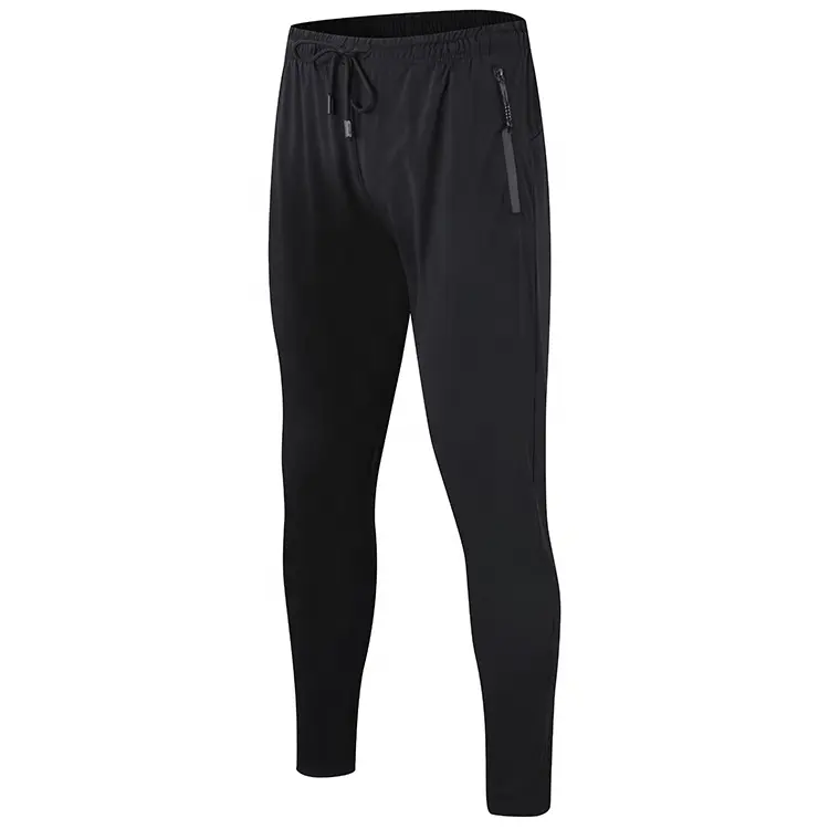 Pantalones deportivos de nailon para correr para hombre, pantalón de talla grande, suave, transpirable, con cintura elástica y bolsillo con cremallera, superventas