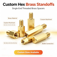 Entretoises hexagonales en laiton CNC sur mesure M2-M6, filetées d'un seul côté, tolérance de précision 0,005 mm pour PCB/carte mère/châssis