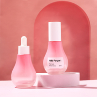 Flacon de sérum en verre en forme d'ampoule de 30 ml, rechargeable, vide, contenant cosmétique en verre, emballage à marque privée