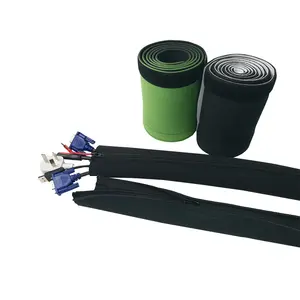 Hot Selling Flexible Dustproof Neoprene Zipper Cable Protection Organizer Neoprene Cable Wire Management Sleeve