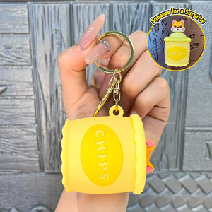 Cartoon Chips Cup <b>Pop</b>-<b>Up</b> Animal Squishy Keychain Soft Squeeze Stress Relief <b>Toy</b> Backpack Charm in Assorted Colors - Product Image 6