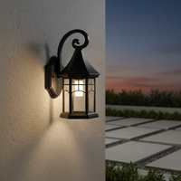Applique Murale LED Classique Moderne IP56 Étanche pour Extérieur, Lampe Décorative de Jardin avec Verre et Aluminium de Qualité Supérieure, IRC Élevé 95