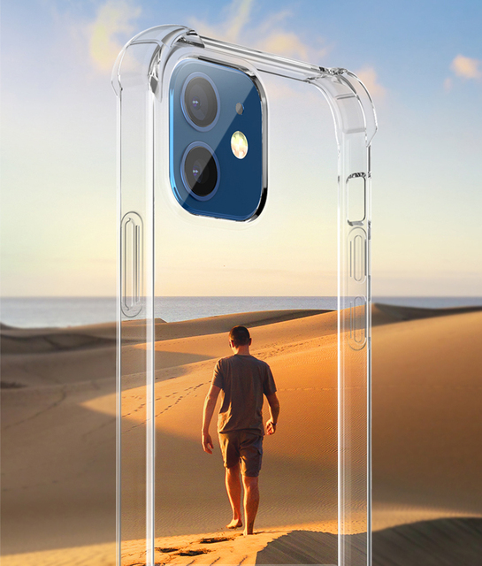HD Transparent Anti-Shock TPU Phone Case iPhone 12/12 Pro/12 Promax/12 Mini/11 Sport Style Shockproof Silicone Clear Cover Case
