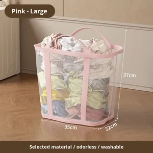 Grande capacità portatile in Nylon cesto della biancheria per uso domestico Design per il bagno detriti organizzazione Hangable tessuto sporco - Product Image 6