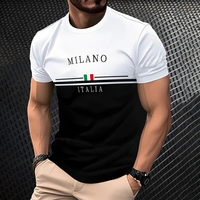 T-shirt pour homme imprimé par sublimation, style italien, décontracté et créatif, été, sur mesure de haut niveau.