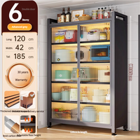 Étagère de rangement multicouche en acier au carbone pour cuisine domestique, pour bols, casseroles, vaisselle, résistante à l'humidité