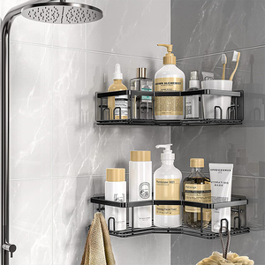 <strong>Shower</strong> Rack Stainless Steel <strong>Kitchen</strong> and Bathroom Mesh Storage Wall Mounted Metal Rack Organizer Bathroom Storage Shelves - Product Image 2