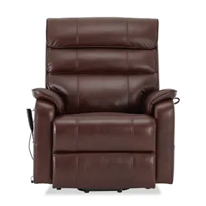 CJSmart Home Grande chaise élévatrice surdimensionnée Big Man Lay Flat Recliner Massage thermique à double moteur pour les personnes âgées