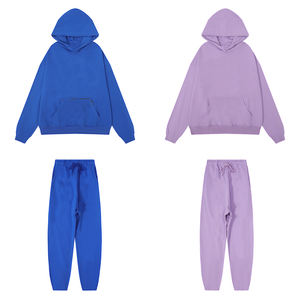 ชุดกีฬาพิมพ์ลายพัฟเฮฟวี่เวทคุณภาพสูงชุด100% ฮู้ดผ้าฝ้ายชุดวอร์มสตรีทมีฮู้ดและกางเกง - Product Image 1