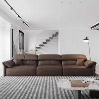 Ensemble de canapés en cuir pleine fleur Power Motion, fauteuil inclinable électrique moderne italien pour villas de luxe et projets hôteliers