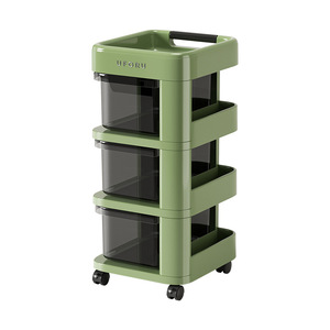 <b>Storage</b> Cart <b>Drawer</b> Style 4 Layers Removable Easy Cleaning Food Container Bedroom Movable Organizer - Product Image 2