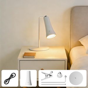 180 °   Lampe de bureau LED rotative moderne, rechargeable par USB, 3 couleurs, intensité réglable, protection des yeux, lampe murale tactile pour bureau, maison, lecture - Product Image 5