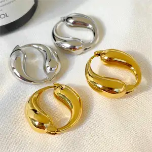 Yin Yang Tai Chi Piscis diseño de lujo de alto grado de acero inoxidable círculo pendientes joyería de moda 2024 al por mayor