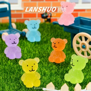 Figuras de Resina de Osos Brillantes en la Oscuridad, Estilo Arcoíris, para Manualidades, Decoración del Hogar, Joyería y Accesorios - Product Image 4